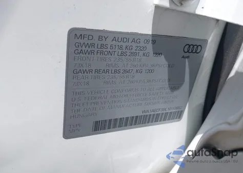 2020 Audi Q3 Premium 45 Tfsi Quattro Tiptronic from USA, damaged, VIN WA1AECF39L1010852